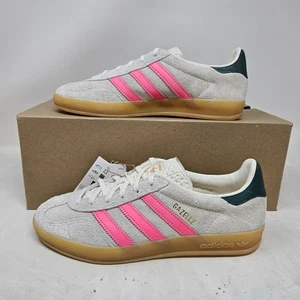 Adidas Gazelle Indoor Shoes / Off White Beige Lucid Pink / JQ1096 / Women's 8.5 - Picture 1 of 6