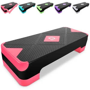 GYMMAGE Adjustable Workout Aerobic Stepper Aerobic Exercise Step Platform wit... - Picture 1 of 7