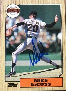 Mike LaCoss Autografo 1987 Topps #151 - Foto 1 di 1