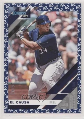 2019 Panini Donruss Variation 42 Tribute /42 Jesus Aguilar #166 - Image 1 of 2