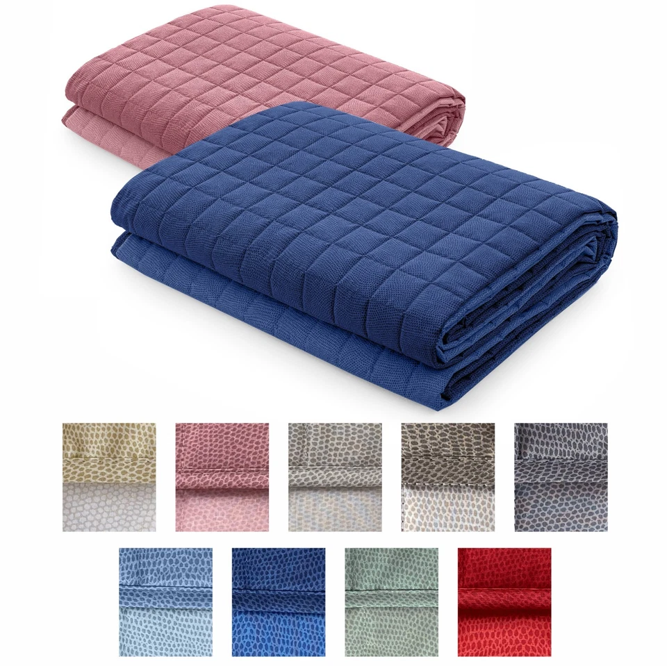 Trapuntino Gabel Chromo copriletto trapuntato double face tinta unita cotone - Immagine 1 di 2