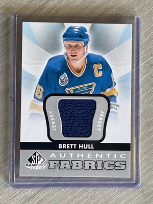 2012-13 UD SP Game Used Authentic Fabrics Jersey Brett Hull Blues AF-BH - Image 1 of 2