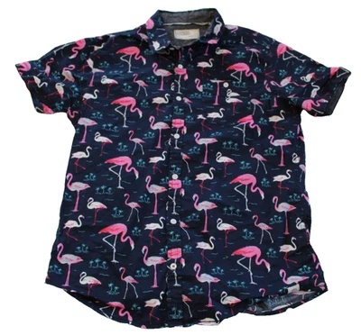Free Planet Men's Button Down Shirt Flamingo Pattern Size L (38 in chest) - Image 1 of 4