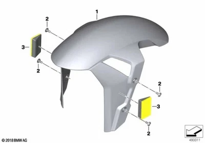 Guardabarros delantero BMW K67 S1000RR 2019-2025 46618569801 HOCKENHEIM PLATEADO Foto 1 de 4