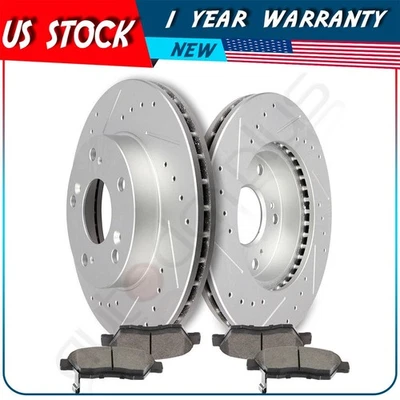 Rotores de freio dianteiro e pastilhas de cerâmica para Acura RSX 2004 2005-2011 Honda Civic - Imagem 1 de 4
