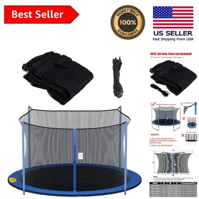 Red de seguridad duradera resistente a la intemperie para trampolines redondos de 14 pies - solo red Foto 1 de 4