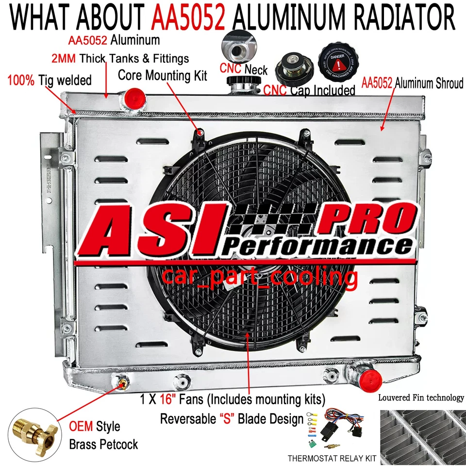 FOR 1973-74 DODGE CORONET CHARGER SATELLITE 7.2L 440 3-ROW RADIATOR SHROUD FAN Foto 1 de 4