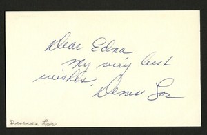 Denise Lor d.2015 signed autograph auto 3x5 index card The Gary Moore Show C361