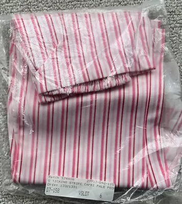 Nwt Hanna Andersson Pink Peony Ticking Stripes Capri Pants size 110 US 5 - Image 1 of 4