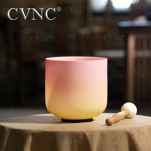 CVNC 432Hz 8"C Root Chakra Desert Rose Quartz Crystal Singing Bowl Sound Heal - Picture 1 of 8