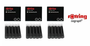 3 x Cartucho de tinta negro rOtring Isograph x5 bolígrafo técnico Drakentusche Alemania - Imagen 1 de 3