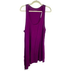 Eileen Fisher 100 % org. Leinen Tank Tunika Damen Medium lila asymmetrisch Racerback - Bild 1 von 7