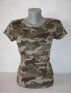 Camiseta EJÉRCITO MILITAR Top CAMUFLAJE Camisa Algodón Elastano S M L XL NUEVA - Imagen 1 de 8