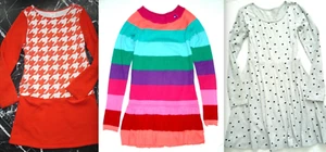 GYMBOREE Girls HOUNDSTOOTH LongSlv STRIPE DOT Glitter TUNIC KNIT DRESS 8-9 10-12 - Picture 1 of 39