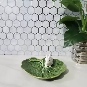 Bordallo Pinheir Hase Kohlblatt Süßigkeiten Schmuck Deko Schale Hase Ostern - Bild 1 von 11