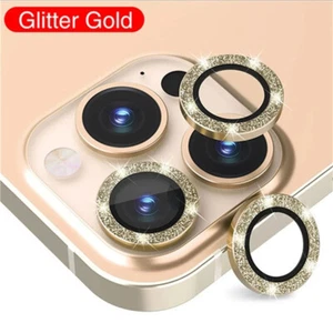 For iPhone 16e 13 Pro Max 12 14 Pro 11 15 Plus Metal Ring Camera Lens Protectors - Picture 1 of 24