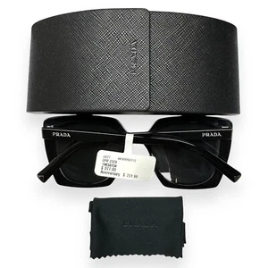 Gafas de sol Prada SPR23Z 16K-5S0 negras marcos mariposa gris oscuro con estuche nuevas con etiquetas - Imagen 1 de 11