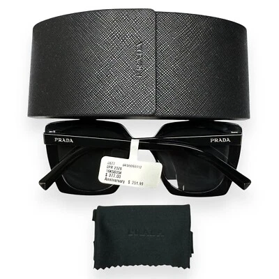 Prada Sunglasses SPR23Z 16K-5S0 Black Butterfly Frames Dark Gray w/case NWT - Image 1 of 4