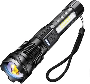 1500000LM LED Torch Zoom Light Super Bright Hunting Flashlight USB Rechargeable - Picture 1 of 26