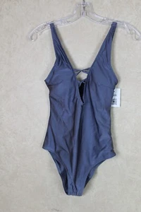 CUPSHE Nuevo Traje de Baño Para Mujer Gris Cuello en V Encaje Espalda Una Pieza Talla Pequeña Nuevo con Etiquetas R12B3 - Imagen 1 de 4