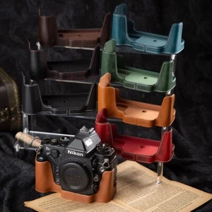 Handgefertigte halbe Kameratasche aus echtem Leder Tasche Hülle für Nikon DF - Bild 1 von 52