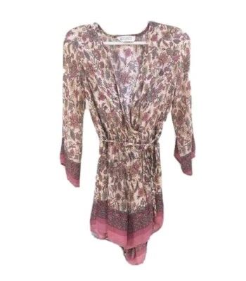 Audrey 3+1 Mameluco Mujer Pequeño Cinturón Elástico Crema Floral Manga Larga Ligero Foto 1 de 4