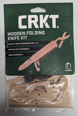 Lot of 11 CRKT Wooden Folding Knife Kit(s), 3" Wood Blade and Handle Unfinished - Image 1 of 2