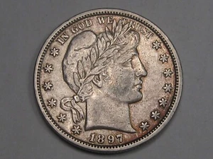 XF+ 1897 Silber Barber Half Dollar. #2 - Bild 1 von 7