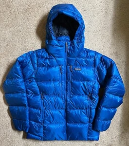 Patagonia Men’s Fitz Roy Down Hoody Jacket size Medium Endless Blue - Picture 1 of 11