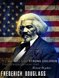 Frederick Douglass Poster Build Strong Children Classroom Quote (18x24) - Picture 1 of 1