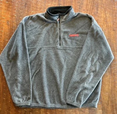 ESPN Magazine Para hombres XL 1/4 Cremallera Polar Pullover Gris Sudadera Logo Chaqueta Foto 1 de 4