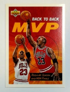 1992-93 Upper Deck #67 Michael Jordan Back to Back Jugador Más Valioso - Chicago Bulls Salón de la fama (b2) - Imagen 1 de 3