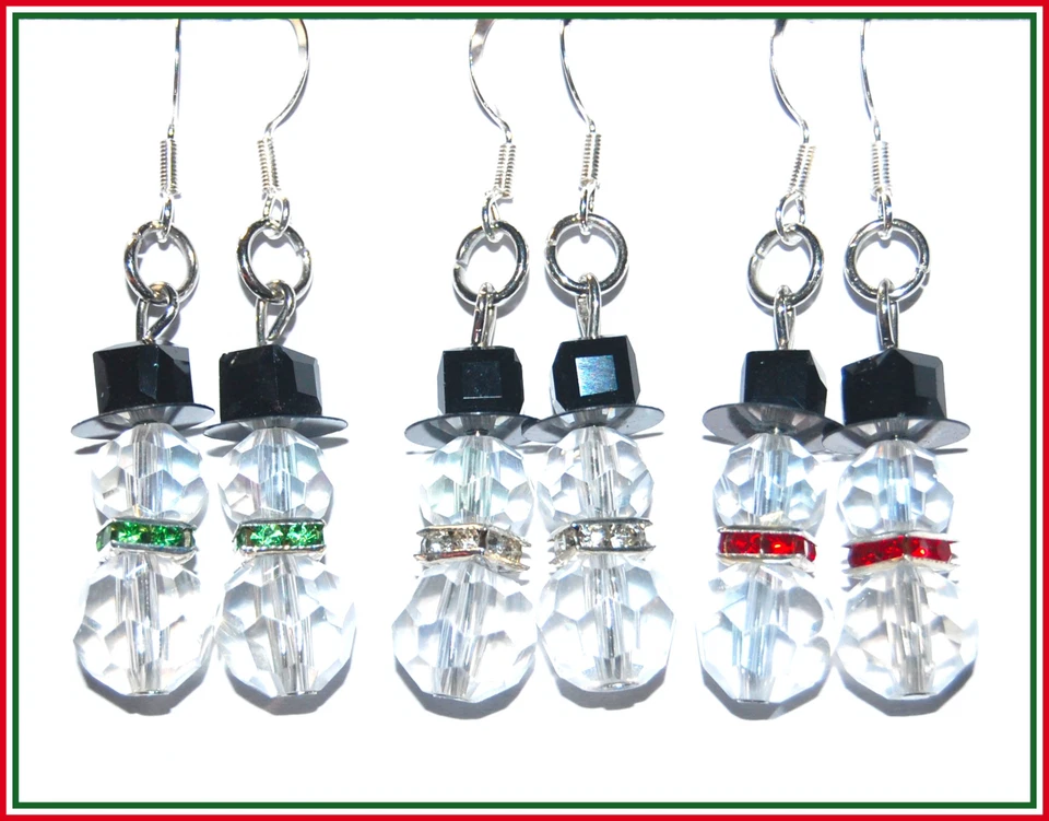 Adorables Pendientes Muñeco de Nieve Cristal EE. UU. HECHOS ARTESANALMENTE ¡ENVÍO RÁPIDO A ESTADOS UNIDOS! #5 Foto 1 de 1