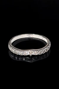 Silver and Cubic Zirconia Eternity, Wedding, Stacking Band - Size 10 - Picture 1 of 1