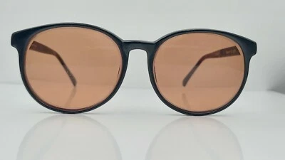 复古 Bausch & Lomb W1557 黑色圆形喇叭边太阳镜仅框架  — 第 1/4 张图片