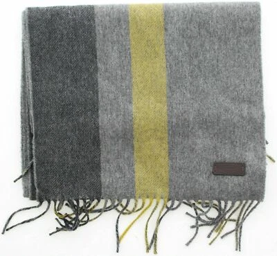 Bufanda de invierno Coach Cashmere 83142, borde de flecos a rayas, 12" x 72" precio de venta sugerido por el fabricante 198 USD Foto 1 de 4