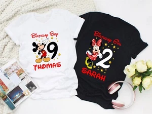 T-shirt compleanno Topolino Minnie personalizzata, top unisex ragazzi ragazze evento - Foto 1 di 3