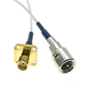 FME Male To SMA Female Flange 4 Hole Panel Mount RF Connector RG316 Cable lot - Picture 1 of 7