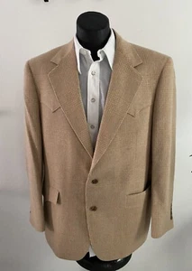 De Colección Años 70 Para Hombres Clásicos Occidentales Guy Garrett Traje Blazer Abrigo 44R 100% Cabello Camel L - Imagen 1 de 10