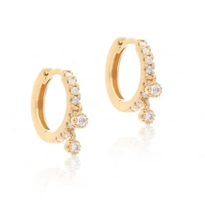 DIAMANT ALLTAG FEINE MINIMAL HUGGIE CREOLEN - Bild 1 von 8