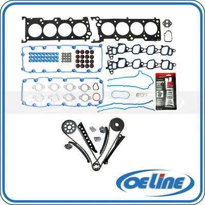 Juego de juntas de culata Fit 04-08 Ford E150 E250 E350 Super Duty 5,4 L kit de cadena de distribución Foto 1 de 4