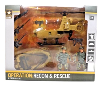 U.S. Army Operation Recon & Rescue 8 Piece Playset Action Figures &Vehicles 2022 - Image 1 of 4