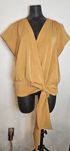 Nine West Damen Xl Wickel Bluse Top Gold - Bild 1 von 6
