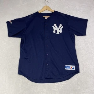 VTG New York Yankees Jersey Men's XL Blue Mesh Majestic MLB Logo 90s USA 6540 - Picture 1 of 8
