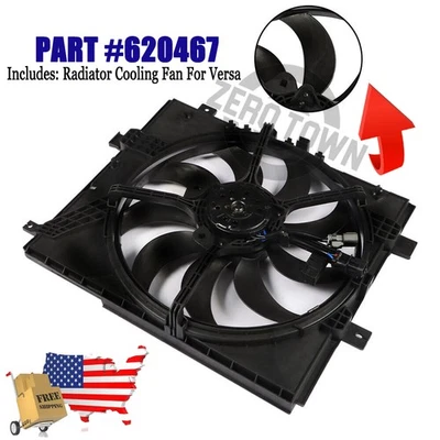 AC Radiator Cooling Fan Assy For 2012-2019 Nissan Versa/2014-2019 Versa Note - Image 1 of 4