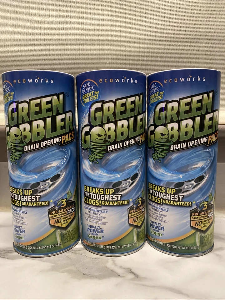 Green Gobbler Ecoworks Granular Drain Opener Pacs 3 PK