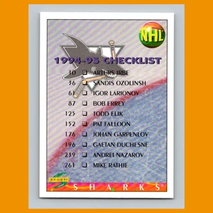 Checklist #CL 1994-95 Score Sharks/Lightning Hockey Card NHL - Picture 1 of 3