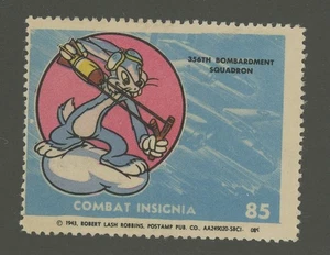 Mr Fancy Cancel WW II Combat Insignia Lbl 356th Bombardement Squad #85 NG #58 - Picture 1 of 1
