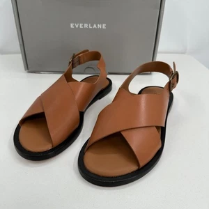 Everlane The City Crossover-Sandalen Größe 6 wüstenbraun Leder Knöchelriemen Schnalle - Bild 1 von 9