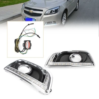 LED Daytime Running Light/Fog Lamps Turn Signal Fit Chevy Malibu 2013 2014 - Image 1 of 4